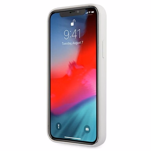 Guess GUHCP12LLSVSCR iPhone 12 Pro Max 6.7" kreminis kietasis dėklas Script Vintage