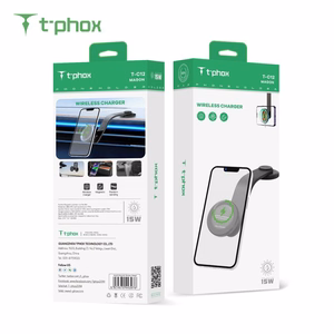 T-PHOX MAG ON 15W MAGNETINIS BELAIDIS AUTOMOBILINIS LAIKIKLIS JUODAS