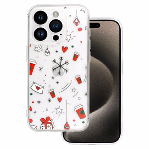TEL PROTECT Kalėdinis skaidrus dėklas telefonui Iphone 13 Dizainas 3