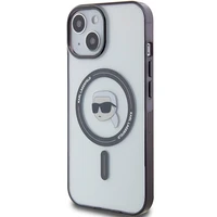 Karl Lagerfeld KLHMP15SHKHNOTK iPhone 15 6.1" skaidrus kietas dėklas IML Karl's Head MagSafe