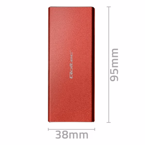 Qoltec 51831 dėklas | M.2 SSD | SATA | NGFF | USB 3.0 | Super speed 5Gb/s | 2TB | raudonas