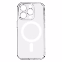 Atsparus smūgiams 1,5 mm Magnetinis dėklas telefonui iPhone 15 Pro 6,1" skaidrus su kameros apsauga