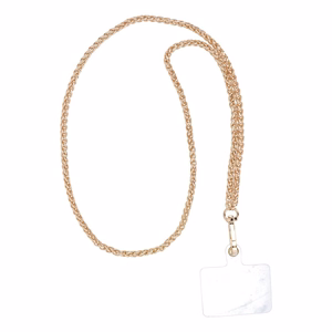 CHAIN #83 Kaklo dirželis telefonui, su pakabuku / ilgio 80 cm (kilpoje 40 cm) / ant kaklo - auksinis