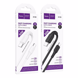Kabelis USB C į USB C Hoco 3A 60W 1 m X120 juodas