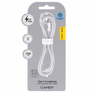Blavec Cable Candy плетёный кабель Type C на Lightning PD 20W 2.4A 2m Apple CarPlay (CCA-CL24W20) белый