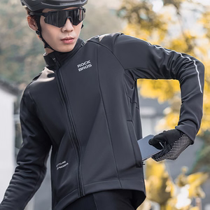 Rockbros rudeninė/žieminė dviratininko striukė ilgomis rankovėmis XL - juoda