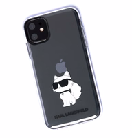 Karl Lagerfeld Ikonik Choupette Dėklas iPhone 11 / Xr - Permatomas