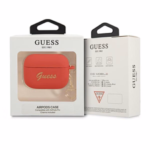 Guess GUAPLSCHSR AirPods Pro dėklas raudonas/raudonas Silikoninė Širdelės kolekcija