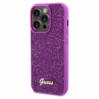Guess Disco Metal Script dėklas telefonui iPhone 14 Pro Max – fuksijos