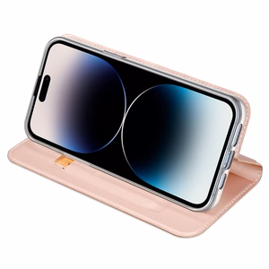 Dėklas telefonui Skin Pro Wallet Case iPhone 15 Pro Max - rožinis