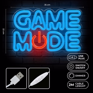 Forever Light Neon Plexi LED Game Mode mėlyna raudona FPNE38