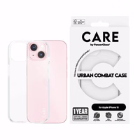 CARE by PanzerGlass Urban Combat dėklas telefonui iPhone 15 - permatomas
