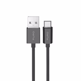 Puro 12W TPE USB-A - microUSB 2m kabelis - juodas