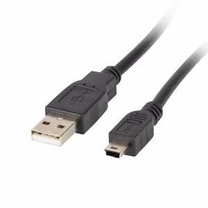 LANBERG CA-USBK-10CC-0018-BK USB 2.0 mini AM-BM5P kabelis, 1.8m, juodas