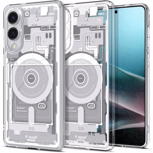 Spigen Ultra Hybrid Mag dėklas su MagSafe Samsung Galaxy S25 Edge su spauda - baltas