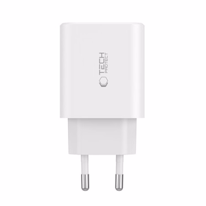 "Tech-Protect NC30W" įkroviklis 2x USB-C PD 30W / USB-A QC 3.0 - baltas