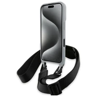 BMW M Edition Carbon Stripe & Strap Dėklas telefonui Apple iPhone 16 - pilkas