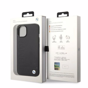 Dėklas BMW BMHMP14SSLLBK iPhone 14 6.1 "juodas / juoda kietas dėklas Parašo Logotipo Atspaudas Magnetinis