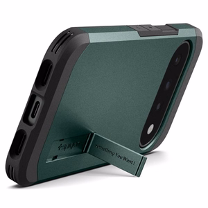 Spigen Tough Armor Mag MagSafe dėklas, skirtas Google Pixel 11, tamsiai žalias