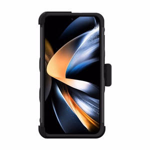 ZIZO BOLT Series šarvuoto dėklo rinkinys, skirtas Samsung Galaxy S23+, su 9H ekrano stiklu, integruota atrama ir prie diržo segamu laikikliu, juodas