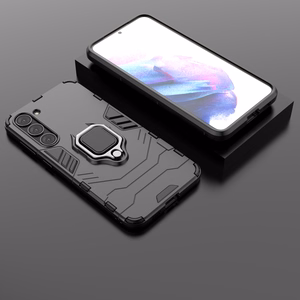 Ring Armor dėklas Samsung Galaxy S23+ šarvuotas dangtelis magnetinis laikiklis žiedas juodas