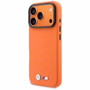 BMW dėklas for IPHONE 17 Pro Max suderinamas su MagSafe BMHMP17X25PFWKCKO (PU W/ Metal Logo) oranžinis