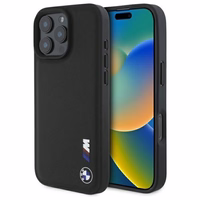BMW lygus guminis logotipas iPhone 16 Pro Max dėklas - juodas