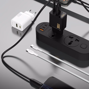 Dudao A27TCEU PD 30W GaN USB-A USB-C Wall Įkroviklis with USB-C Laidas - Baltas
