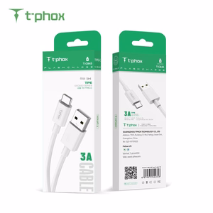 T-PHOX laidas Exceed USB-C, baltas, 1M