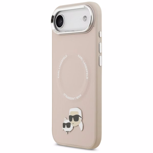 Karl Lagerfeld Karl & Choupette Pins Magnetinis dėklas telefonui iPhone Air - rožinis