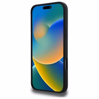 Karl Lagerfeld silikoninis Magnetinis dėklas telefonui iPhone 16 Pro su Choupette galvos atvaizdu - juodas