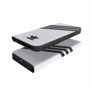 Adidas OR knyginis dėklas PU iPhone 12 / 12 Pro 6.1" - balta ir juoda