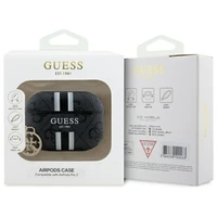 Guess GUAP2P4RPSK AirPods Pro 2 (2022/2023) dėklas juodas 4G Printed Stripes Charm