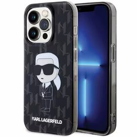 KARL LAGERFELD KLHCP15LHNKMKLK IPHONE 15 PRO 6.1 "JUODAS/JUODAS DĖKLAS MONOGRAM ICONIK
