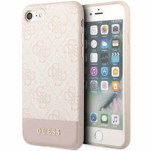 Guess GUHCI8G4GLPI iPhone 7/8/SE 2020/2022 rožinis/rožinis kietas dėklas 4G Juostelės Kolekcija