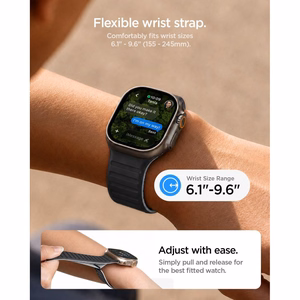 Spigen Athlex Air M dirželis Apple Watch 44 / 45 / 46 / 49 mm, juodas ir pilkas