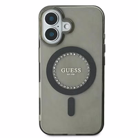 Guess IML Rhinestones Magnetinis dėklas telefonui iPhone 16 Plus - juodas