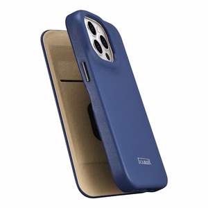 iCarer CE Premium odinis folio dėklas iPhone 14 Pro su MagSafe magnetiniu flipu - mėlynas