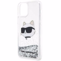 Karl Lagerfeld KLHCP12MLNHCCS iPhone 12/12 Pro 6.1" sidabrinis/sidabrinis kietas dėklas Blizgantis Choupette Galva