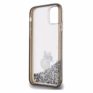 Karl Lagerfeld Liquid Glitter Choupette dėklas telefonui iPhone 11 / Xr - permatomas