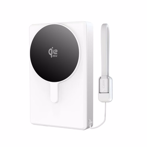 Tech-Protect PB40 LifeMag MagSafe 10000mAh 25W Qi2.2 išorinė baterija, balta ir sidabrinė