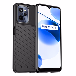 Thunder dėklas telefonui Realme C35 silikoninis šarvuotas dėklas juodas