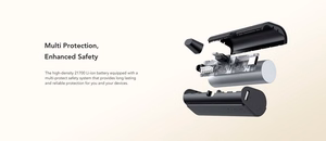 VEGER Išorinė baterija 5000 mAh su įmontuota jungtimi Lightning PD QC3.0 3A 20W PlugOn (W0556P) juoda