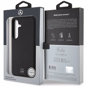 Mercedes Odinis Įspaustos linijos Magnetinis dėklas Samsung Galaxy S25+ - juodas