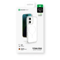 AmazingThing Titan Pro Mag dėklas su magnetiniu žiedu iPhone 16 Plus - skaidrus