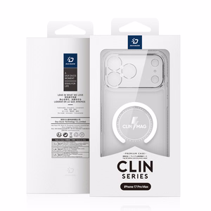 Dux Ducis CLIN MAG Чехол совместимый с MagSafe для iPhone 17 Pro (Open Ring Version) прозрачный