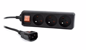 EnerGenie Power strip, 3 FR sockets, 10 A, C14 plug EG-PSU3F-01