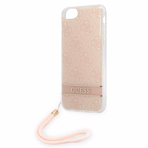 Guess GUOHCI8H4STP iPhone SE 2022 / SE 2020 / 7/ 8 розовый/розовый жёсткий чехол 4G Print Strap
