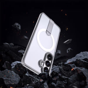 Hybrid Armor X deklas Samsung Galaxy S26 su stovu, suderinamas su MagSafe - skaidrus