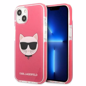 Karl Lagerfeld Choupette Galvos dėklas telefonui iPhone 13 - fuksija